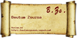 Beutum Zsuzsa névjegykártya